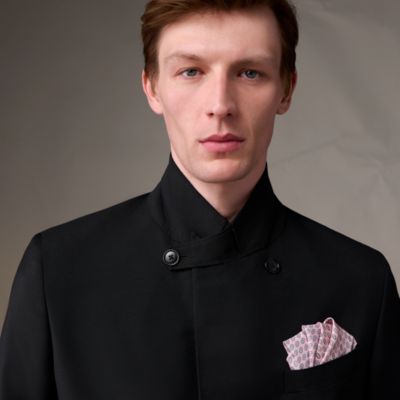 HERMES エルメス ヴィンテージ シルク ネクタイ ハンカチ エルメス HERMES 植物柄 8.5cm ネイビー×オレンジ シルク